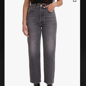 LEVI's black ribcage straight jeans